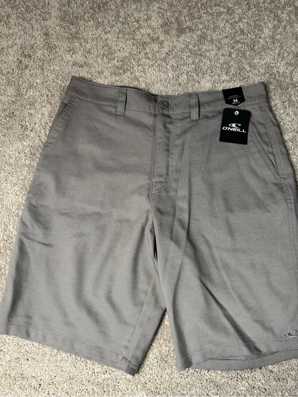 O'Neill Men's Light Gray Flat Front Shorts